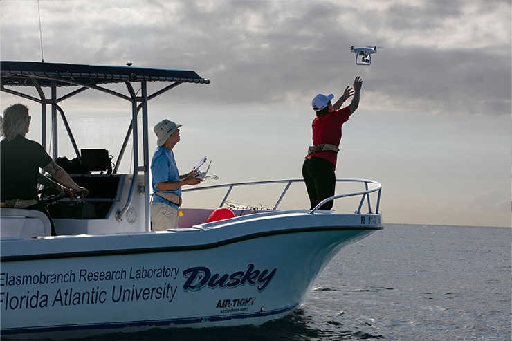 flying a drone from a boat
