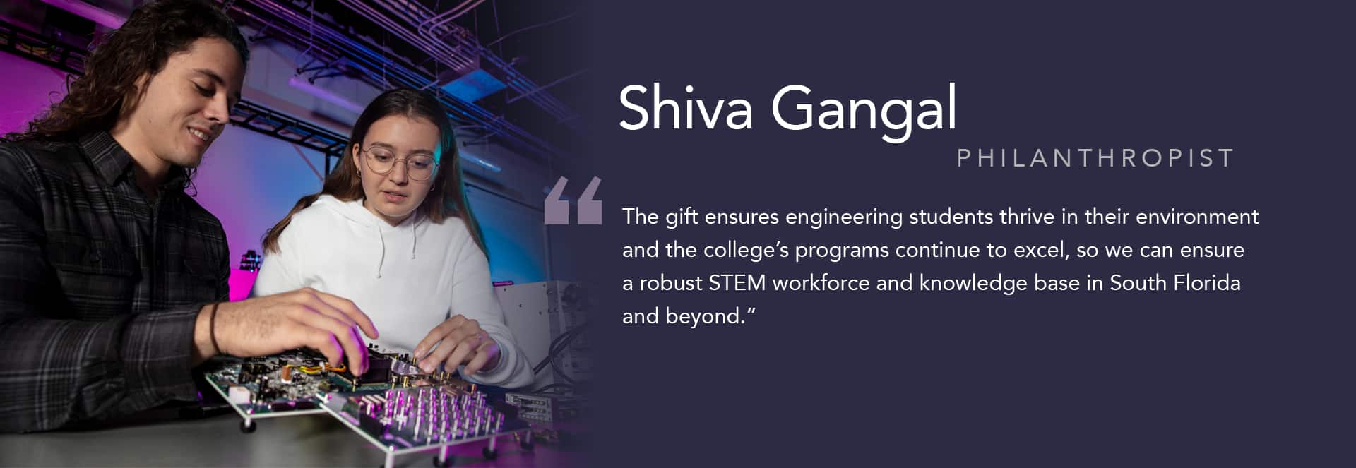 Engineering students work on a project.